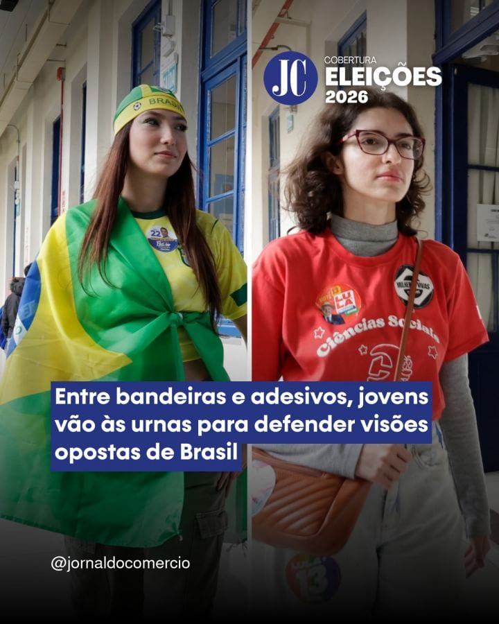 Em Porto Alegre, jovens eleitores expressam suas preferências políticas nas eleições presidenciais de 2026.