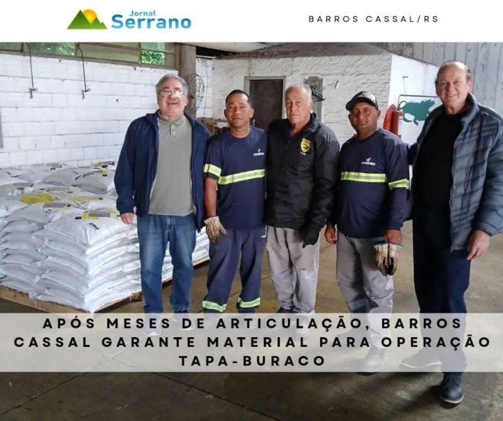 Após meses de articulação, Barros Cassal garante material para operação tapa-buraco