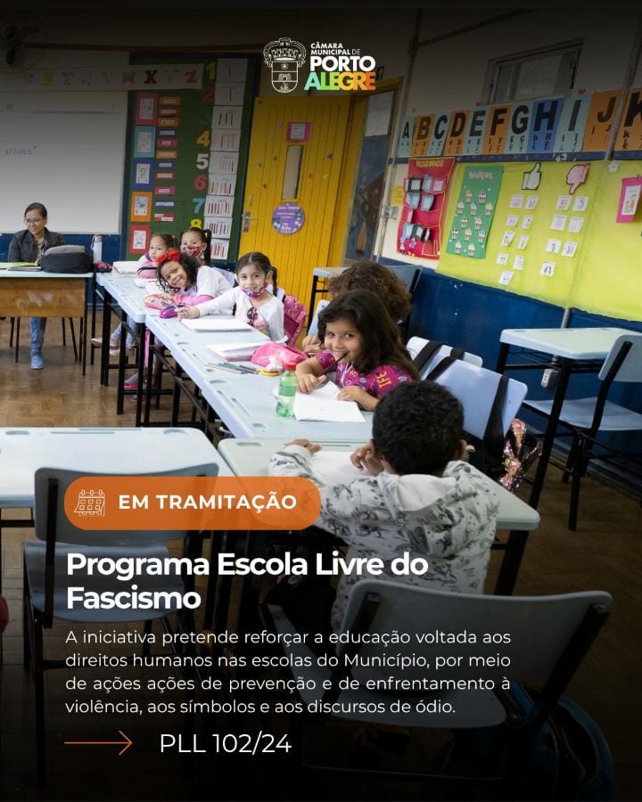 A Câmara Municipal começou a debater projeto de lei que institui o Programa Escola Livre do Fascismo.