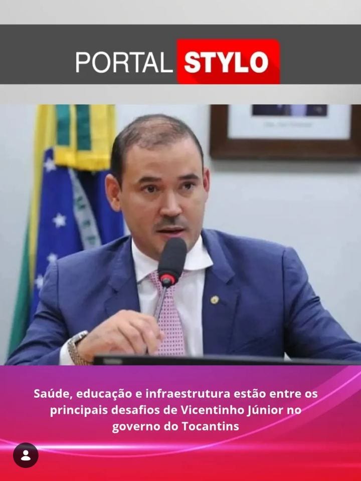 Eleito governador do Tocantins no último domingo, Vicentinho Júnior terá pela frente o desafio de enfrentar problemas hi