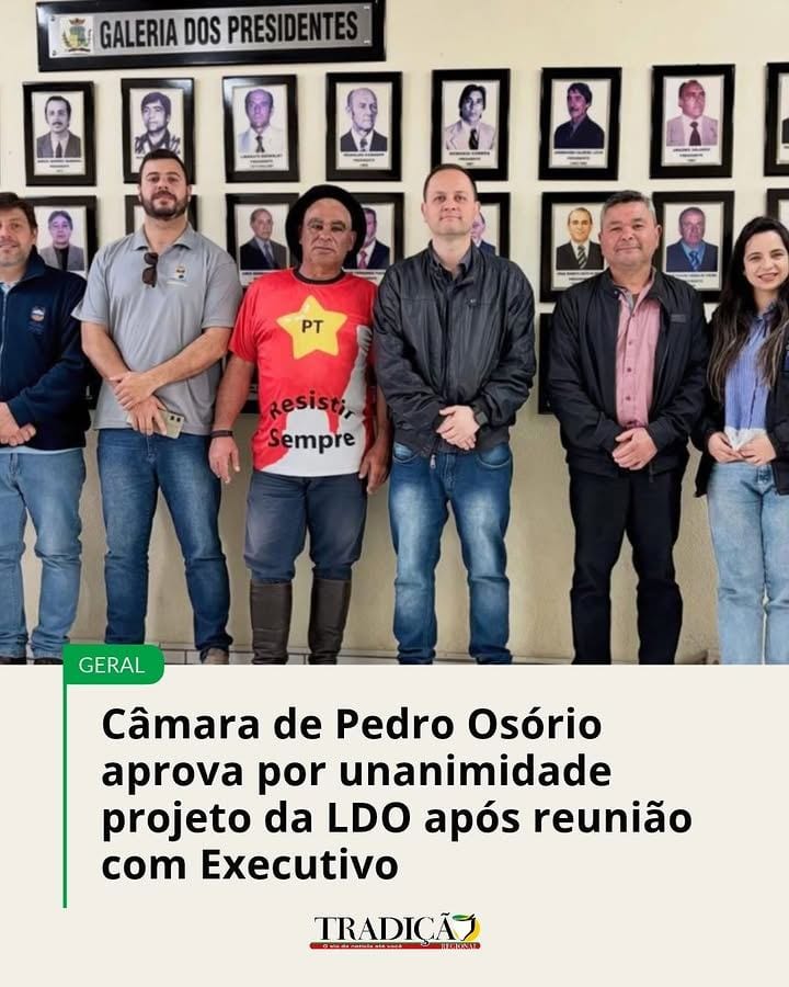 A Câmara de Vereadores de Pedro Osório aprovou por unanimidade, na sessão ordinária de segunda-feira (26), o Projeto de
