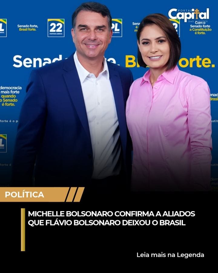 A ex-primeira-dama Michelle Bolsonaro (PL-DF) confirmou a aliados nesta terça-feira (27) que o senador Flávio Bolsonaro