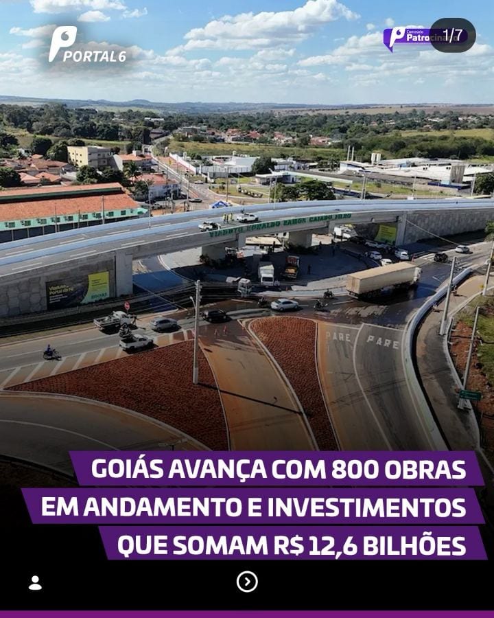 PANORAMA | O Governo de Goiás executa 800 obras distribuídas por diferentes regiões do estado.
