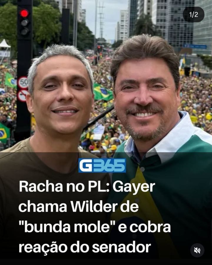 O senador eleito Gustavo Gayer (PL) se referiu ao presidente estadual do PL, senador Wilder Morais (PL) de “bunda mole”