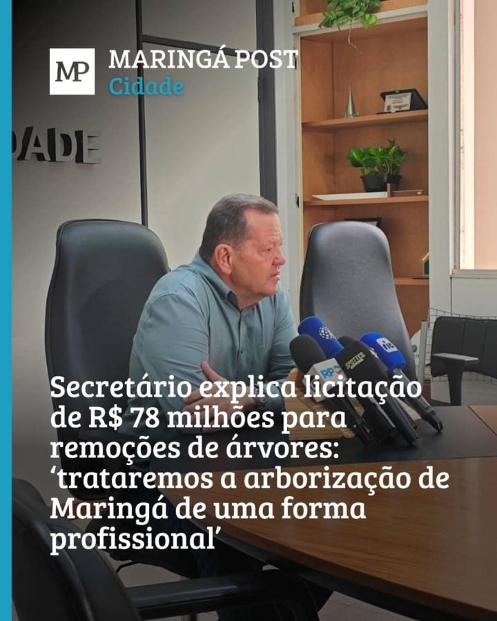 ENTREVISTA COLETIVA - O secretário de Infraestrutura e Limpeza Urbana de Maringá, Vagner Mussio, concedeu coletiva de im