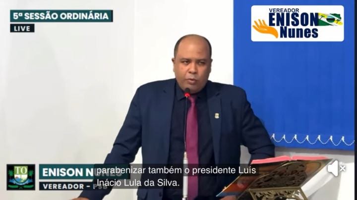 Enison Nunes parabeniza o presidente Lula pela vitória e a expressiva votação alcançada nas urnas em Tocantinópolis.