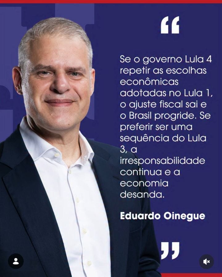 “Se o governo Lula 4 repetir as escolhas econômicas adotadas no Lula 1, o ajuste fiscal sai e o Brasil progride.