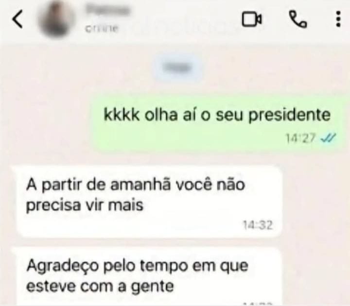 Doméstica teria sido demitida após provocar patroa sobre resultado da eleição