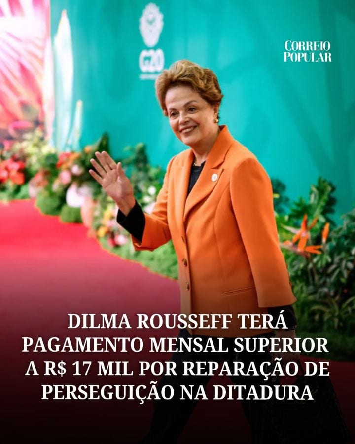 O Ministério dos Direitos Humanos e da Cidadania fixou um pagamento mensal de R$ 17.562,80 à ex-presidente Dilma Roussef
