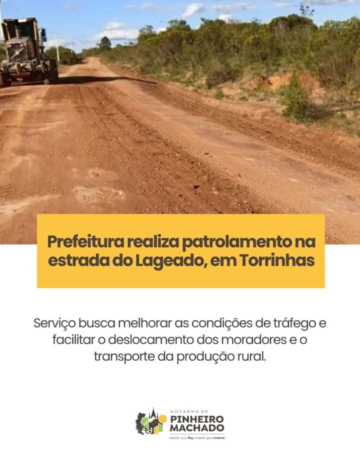 PREFEITURA REALIZA PATRULHAMENTO NA ESTRADA DO LAGEADO, NA REGIÃO DE TORRINHAS