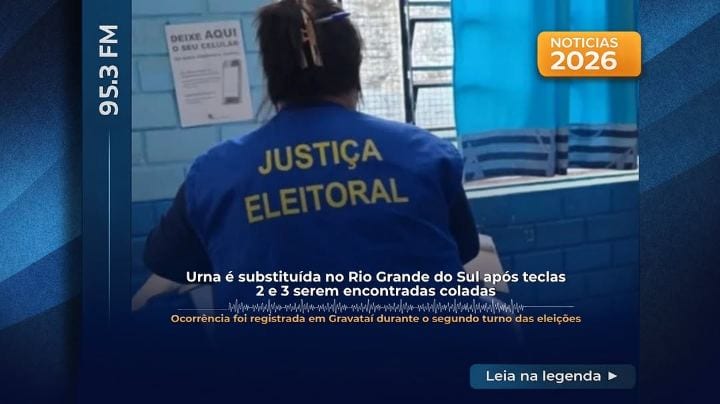 Uma urna eletrônica precisou ser substituída neste domingo (25), durante o segundo turno das eleições de 2026, após as t
