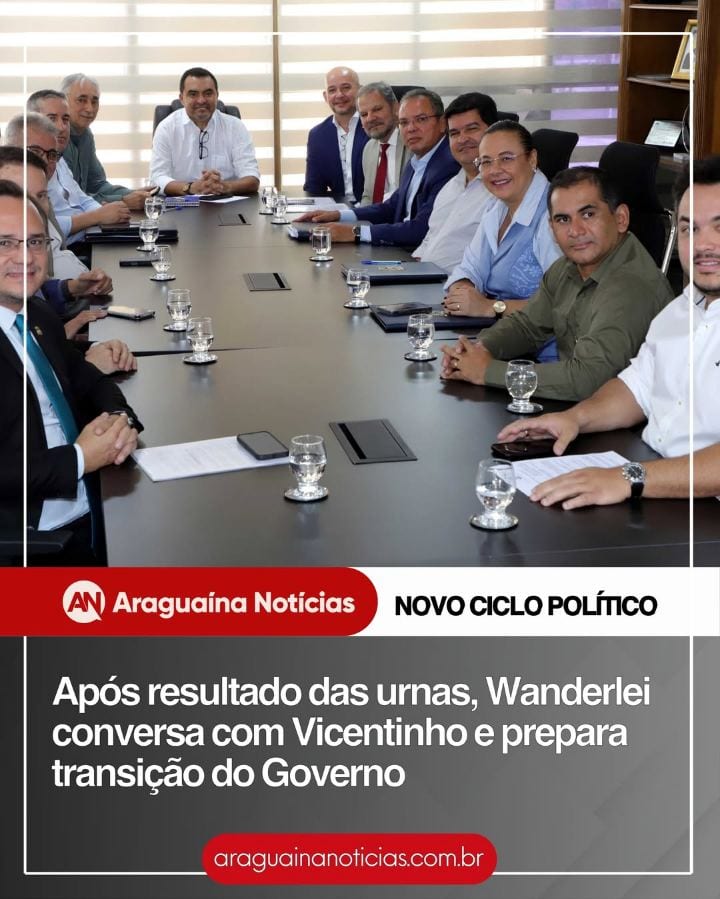 O governador Wanderlei Barbosa conversou nesta segunda-feira (26) com o governador eleito Vicentinho Júnior (PSDB) para