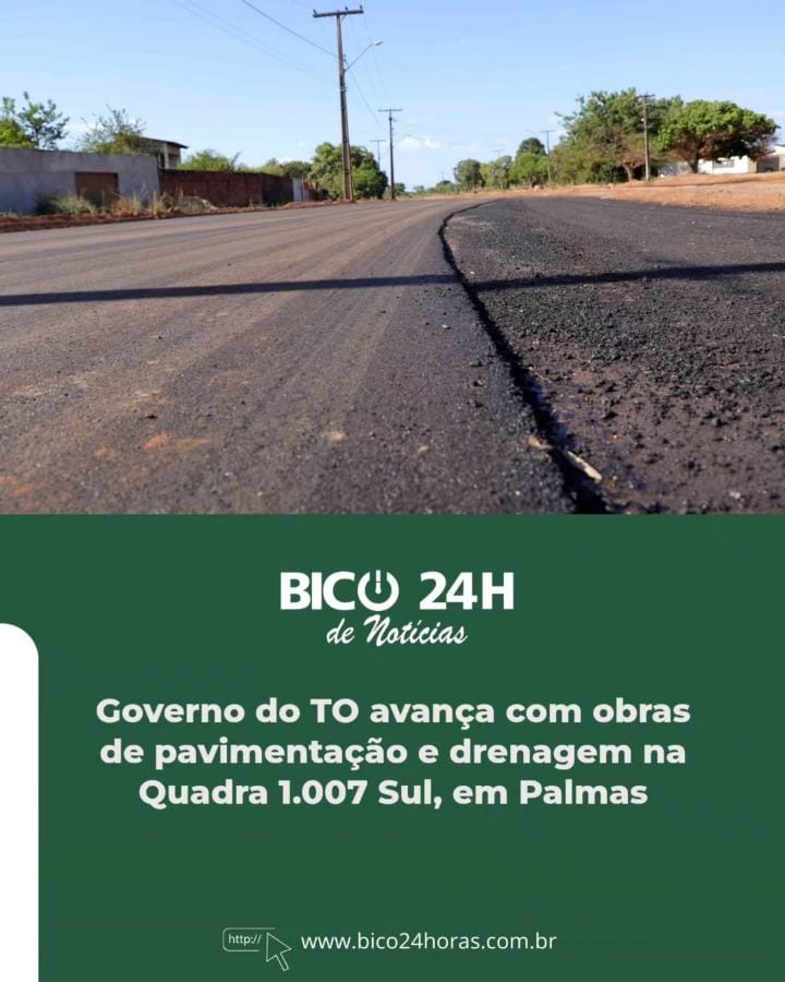 GOVERNO DO TOCANTINS / As obras de infraestrutura na Arso 103 (antiga 1.007 Sul), em Palmas, avançam com a etapa de dren