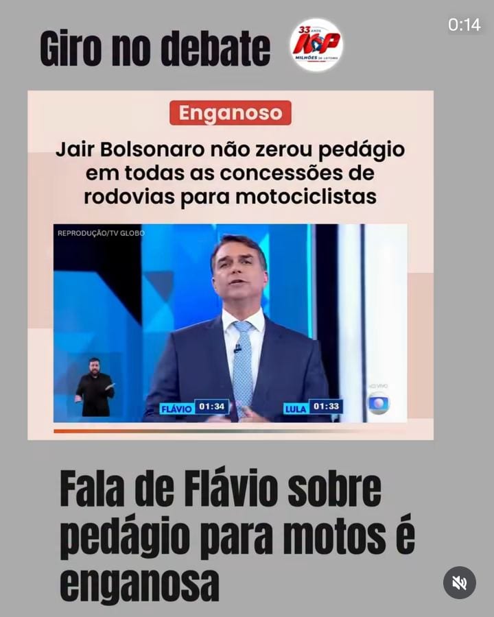 GIRO NA POLÍTICA – Fala de Flávio sobre pedágio para motos é enganosa
