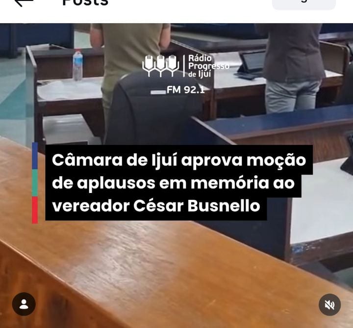 Vereador Pompeo Filho apresenta moção em memória de César Busnello