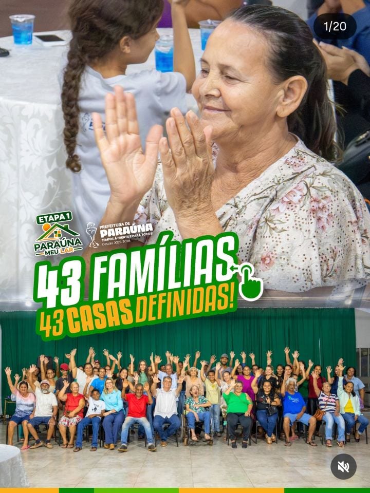 Paraúna sorteou casas para 43 famílias na 1ª etapa do Paraúna Meu Lar