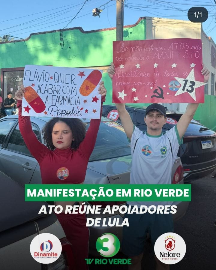 Manifestação pró-Lula reúne público em Rio Verde neste domingo