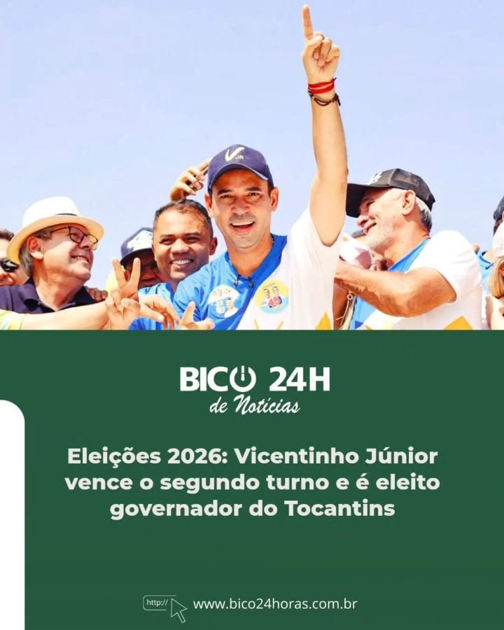 GOVERNADOR ELEITO / Vicentinho Júnior (PSDB) foi eleito governador do Tocantins, neste domingo (25), ao derrotar Profess