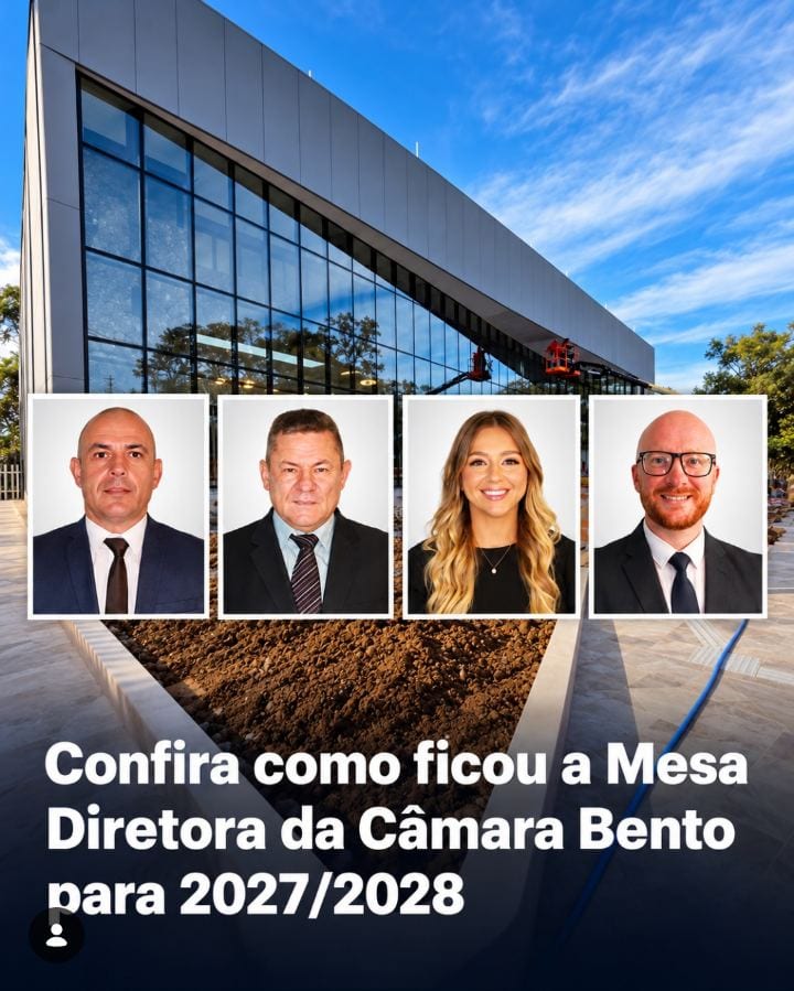 O comando da Câmara de Vereadores nos anos de 2027 e 2028 estarão a cargo do vereador Eduardo Virissimo (PP).