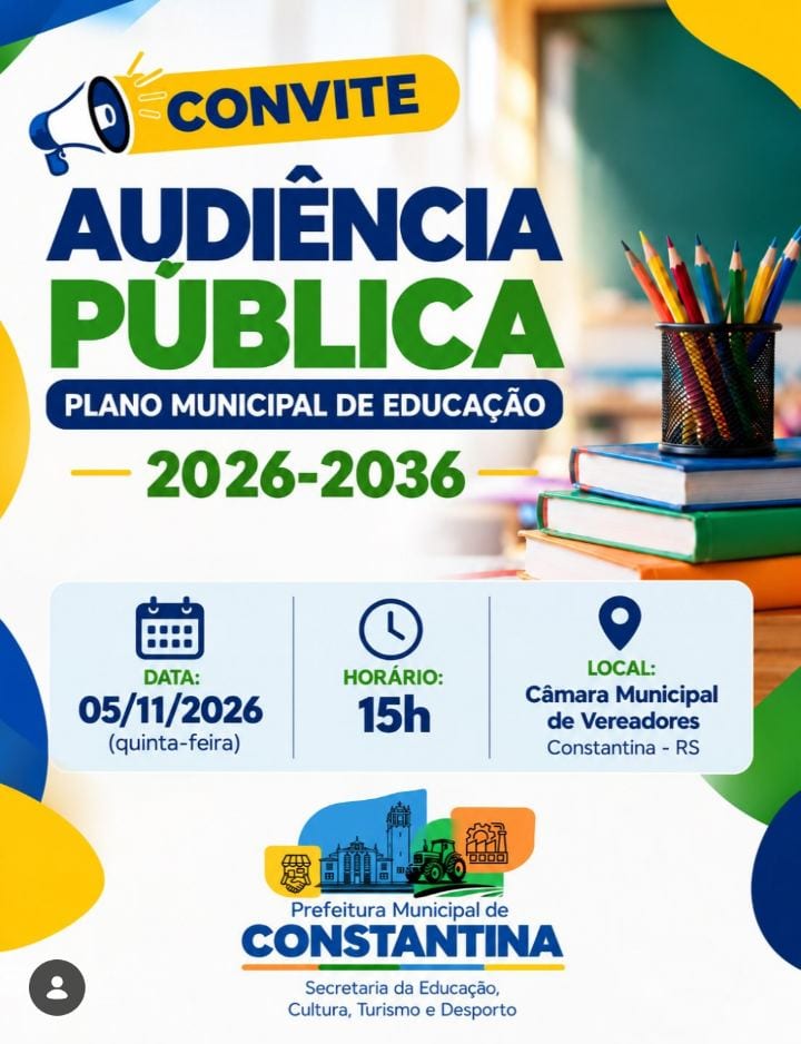 Audiência Pública para avaliação do Plano Municipal de Educação 2026–2036
