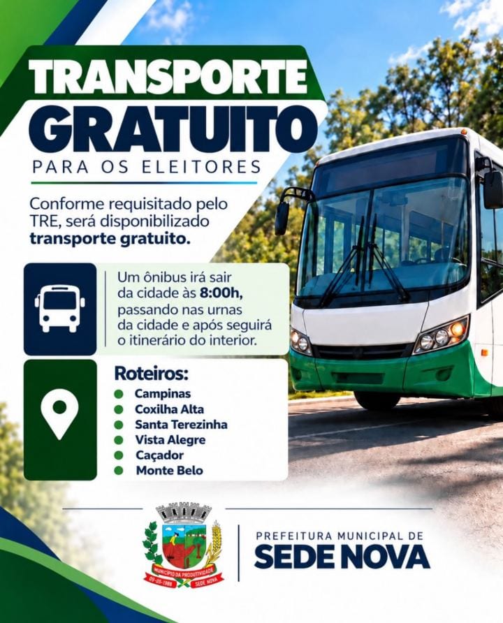TRANSPORTE GRATUITO PARA OS ELEITORES