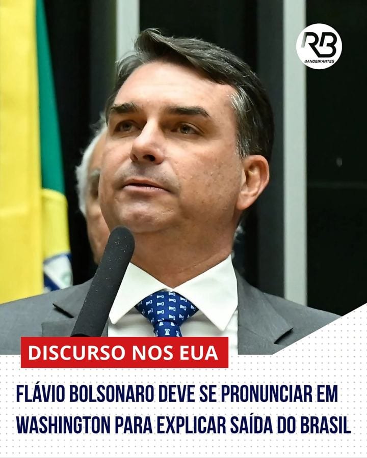 Existe a expectativa de que o senador Flávio Bolsonaro faça um pronunciamento público nesta quarta-feira (28), em Washin