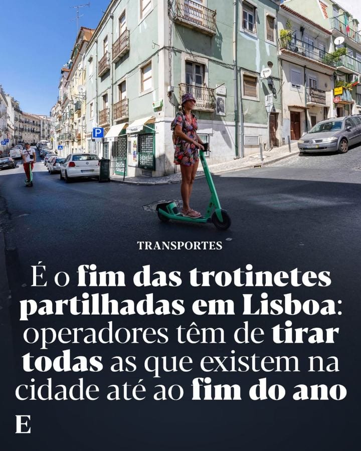 Lisboa aprova suspensão das trotinetes partilhadas até fim do ano