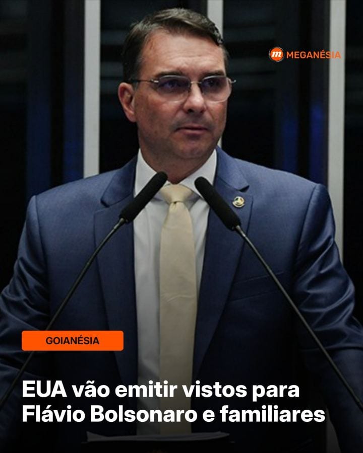 O governo dos Estados Unidos pretende emitir vistos para Flávio Bolsonaro e seus familiares, segundo reportagem do UOL p