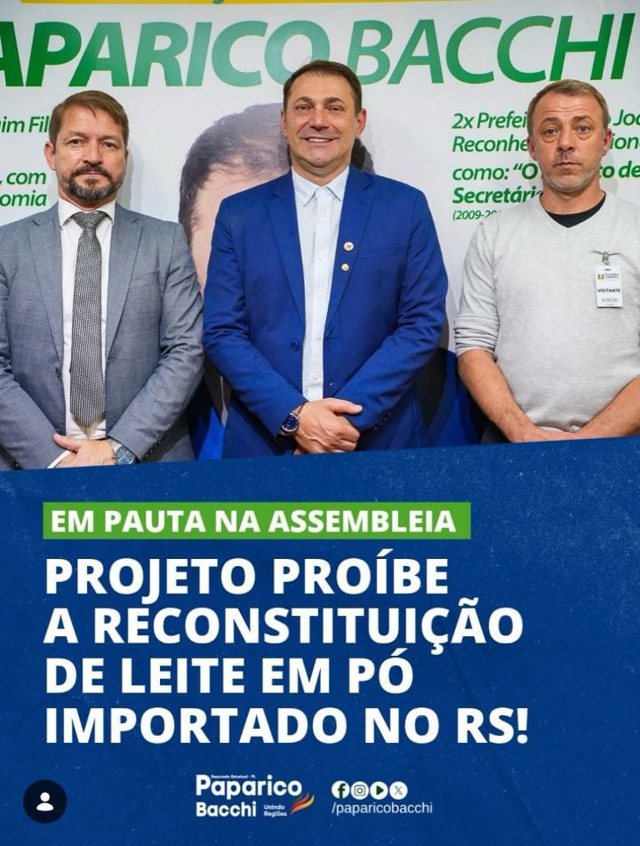 EM PAUTA: PROJETO PROÍBE A RECONSTITUIÇÃO DE LEITE EM PÓ IMPORTADO NO RS
