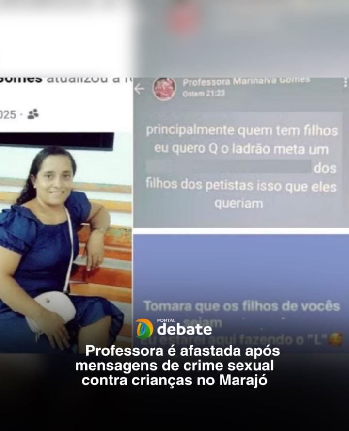 Uma professora do município de Melgaço, no arquipélago do Marajó, foi afastada das atividades após publicar mensagens na