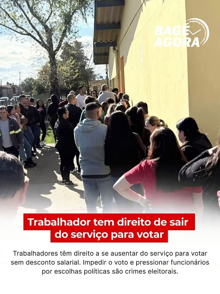 O eleitor que vai trabalhar no dia da eleição tem o direito de se ausentar do serviço para exercer o direito ao voto, se