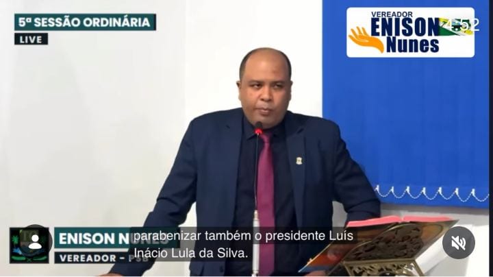 Enison Nunes parabeniza o presidente Lula pela vitória e a expressiva votação alcançada nas urnas em Tocantinópolis.