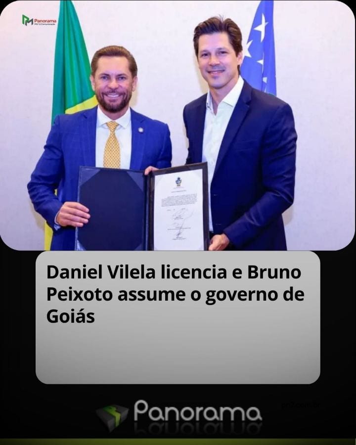 Daniel Vilela iniciou um período de licença e transmitiu o comando do Governo de Goiás ao presidente da Assembleia Legis