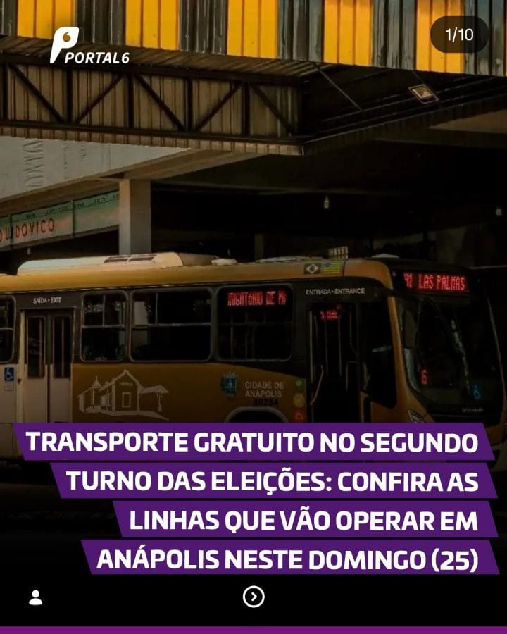 MOBILIDADE | Os eleitores de Anápolis poderão utilizar gratuitamente o transporte coletivo neste domingo (25), durante o