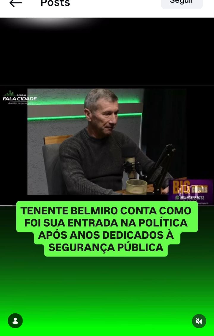 Tenente Belmiro conta como entrou na política após anos na segurança