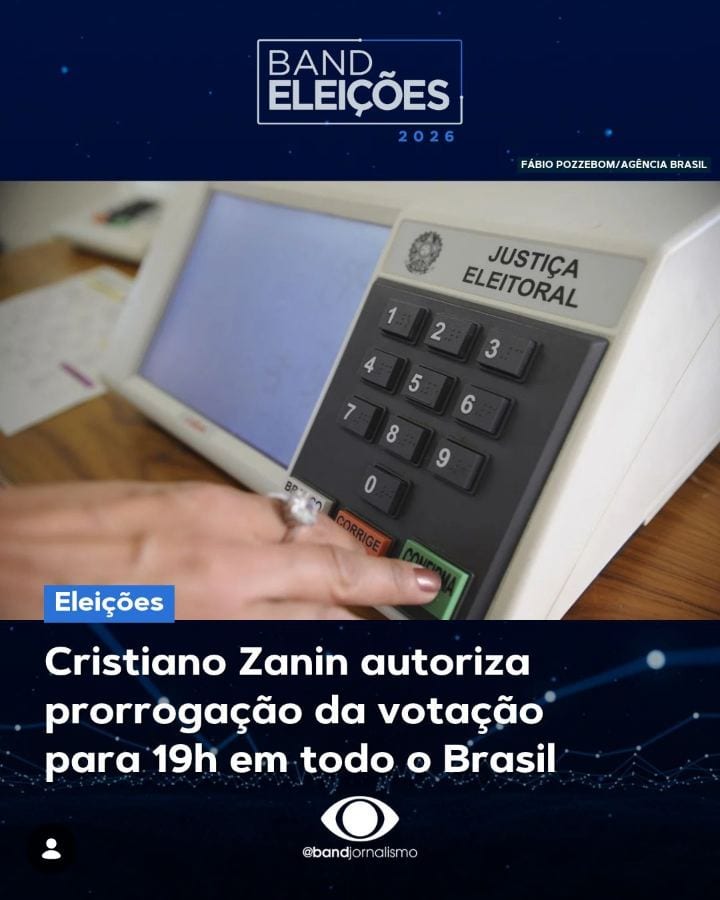 O ministro do Supremo Tribunal Federal Cristiano Zanin autorizou a prorrogação da votação da votação para 19h em todo o