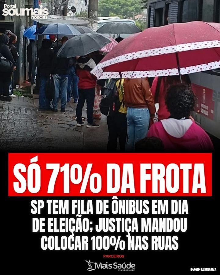 Fila e espera nos pontos de ônibus em São Paulo no dia da eleição.