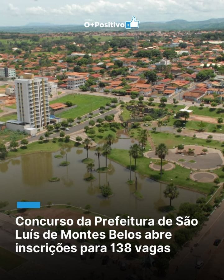 As inscrições para o concurso público da Prefeitura de São Luís de Montes Belos começaram nesta segunda-feira (26) e seg