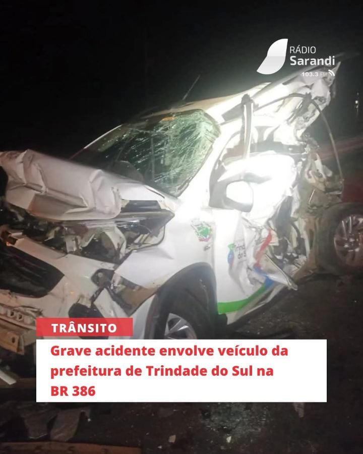 Um grave acidente de trânsito foi registrado na noite de quarta-feira (28), na BR-386 entre os municípios de Mormaço e T