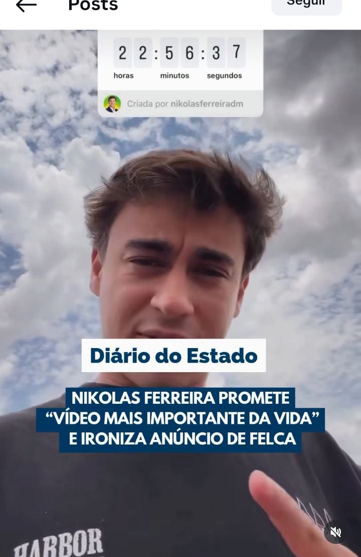 Nikolas anuncia “vídeo mais importante” para esta terça; Felca também marca surpresa