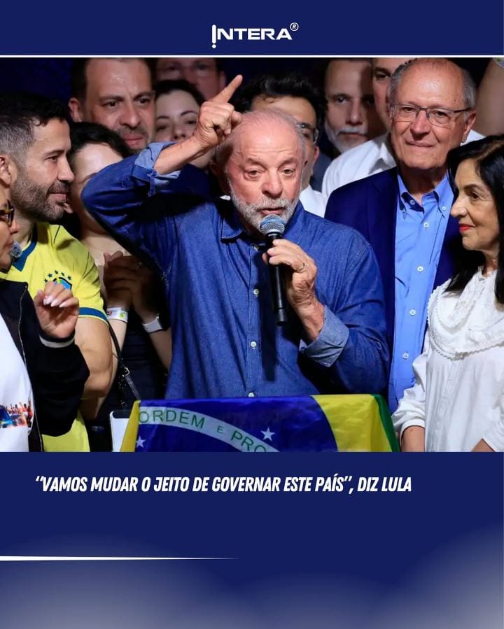 No primeiro discurso após a vitória no segundo turno, Luiz Inácio Lula da Silva afirmou que pretende mudar a forma de go