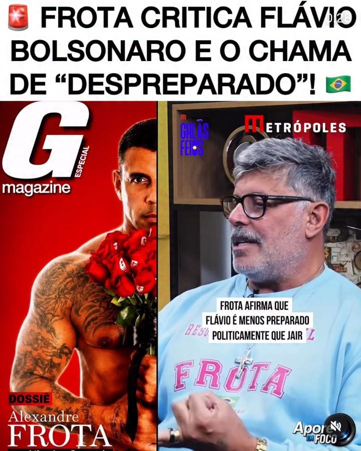 FROTA CRITICA FLÁVIO BOLSONARO E O CHAMA DE “DESPREPARADO”!