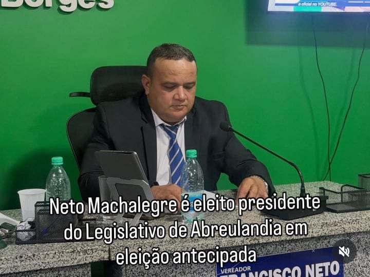 Neto Machalegre eleito presidente da Câmara de Abreulândia para 2027