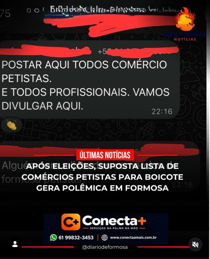 A polarização política após o segundo turno das eleições presidenciais ganhou um novo capítulo em Formosa, Goiás.