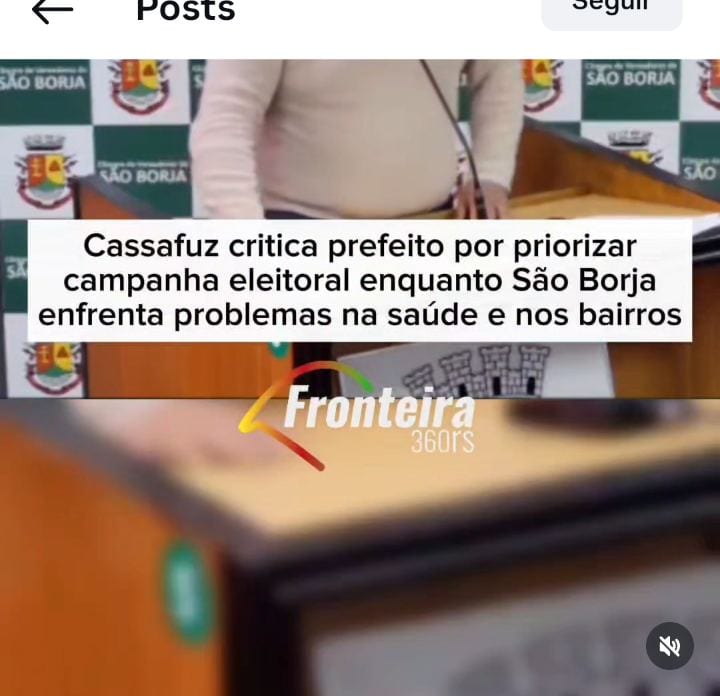 Vereador acusa prefeito Boca de priorizar campanha em vez de serviços em São Borja