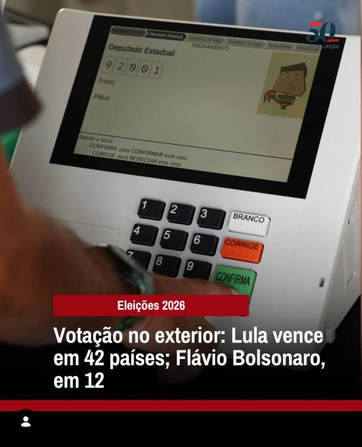 O presidente Lula da Silva (PT) venceu em 42 países ou territórios na votação do segundo turno das eleições presidenciai