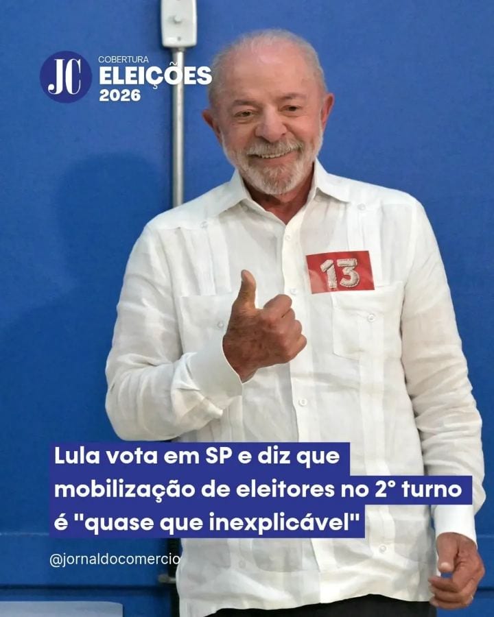 O presidente e candidato à reeleição, Luiz Inácio Lula da Silva, votou em São Bernardo do Campo (SP) e destacou a mobili