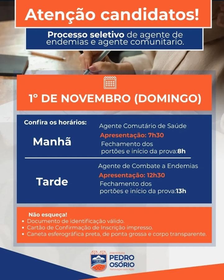 ATENÇÃO, CANDIDATOS!