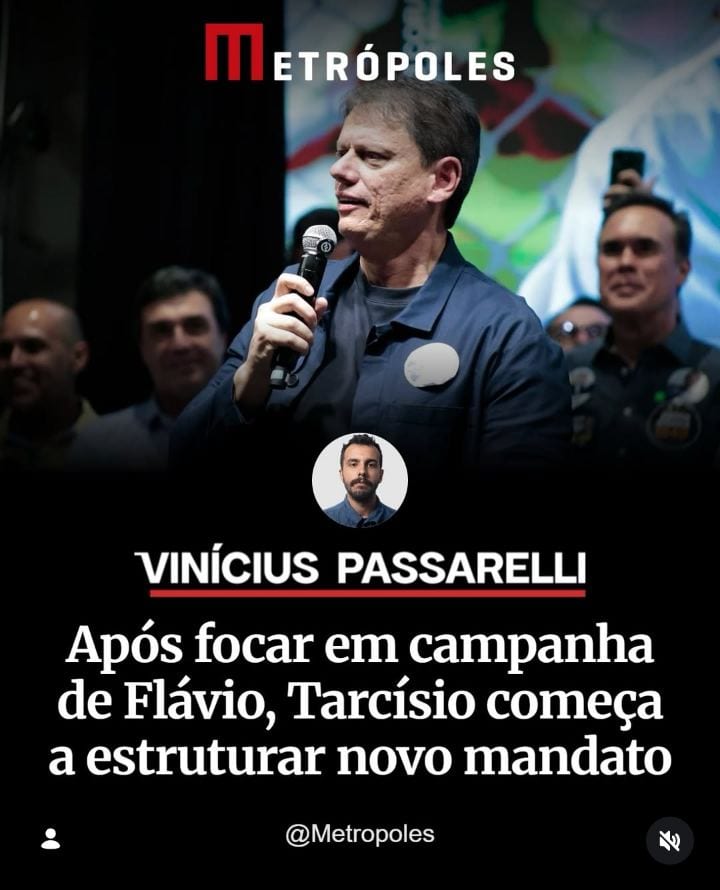 Com o fim das eleições presidenciais, o governador de São Paulo, Tarcísio de Freitas (Republicanos), vai começar a monta