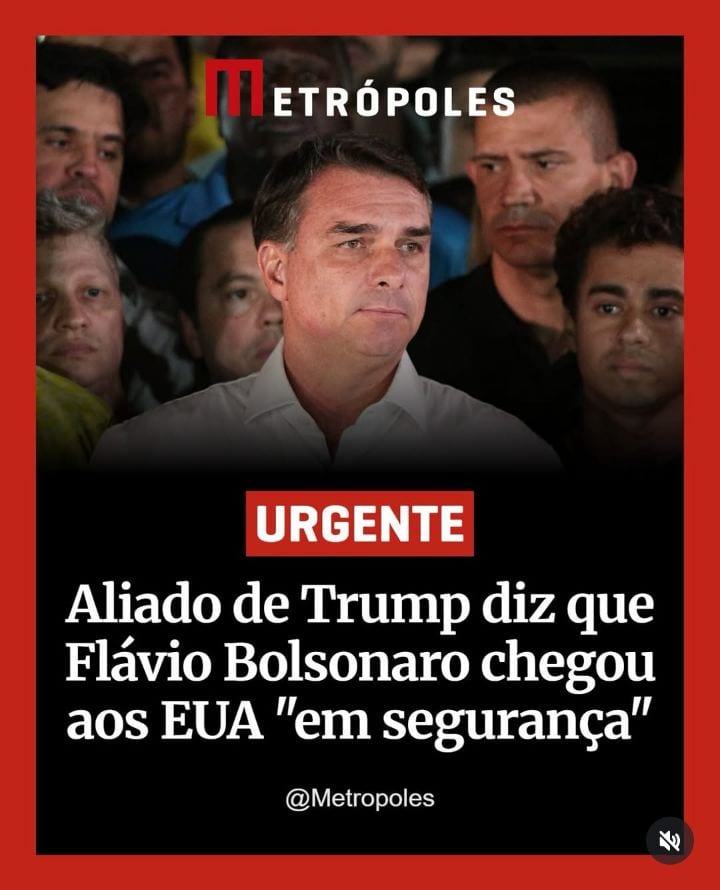 O senador Flávio Bolsonaro (PL) chegou aos Estados Unidos em “segurança” após fugir do Brasil nesta terça-feira (27/10).